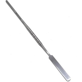 A2Z - Makeup Spatula Tool - Professional Beauty Stainless Steel Cosmetics Mixer Long Metal Spatula Depotting, Scraping, Mixing Makeup & Skincare Tools - For Makeup Artists (Flat SIngle Ended)