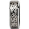 100S JEWELRY Tungsten Ring for Men Black Wedding Band Celtic