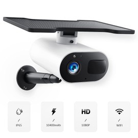 Solar Wireless Security Camera outdoor 2MP, 1080P HD Night Vision PIR Human Detection, 2-Way Talk, IP66 Waterproof, 2.4Ghz WiFi, Solar Camera Surveillance Exterieur Easy installation for Home Security