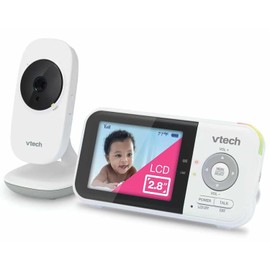 VTech VM819 - Monitor de bebé con cámara y audio, cámara portátil de bebé con pantalla de 2.8", visión nocturna, audio bidireccional, sensor de temperatura y canciones de cuna, transmisión segura sin