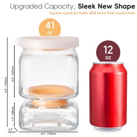 AI.xibu Glass Pickle Jar with Strainer Flip, 46 FL OZ Pickle Container with Double Leak-proof Lid, Pickle Flip Jar for Olives, Pickles, Gherkins, Jalapeños, Garlic, Beets & More – Dishwasher Safe