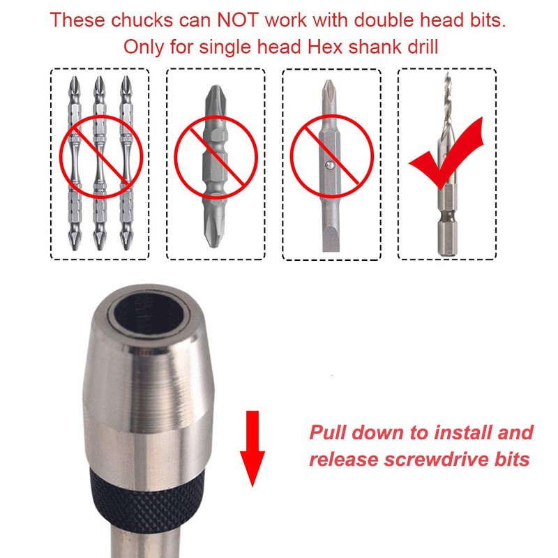 Saipor 12 Inch Quick Release Drill Extension Bit Holder 1/4
