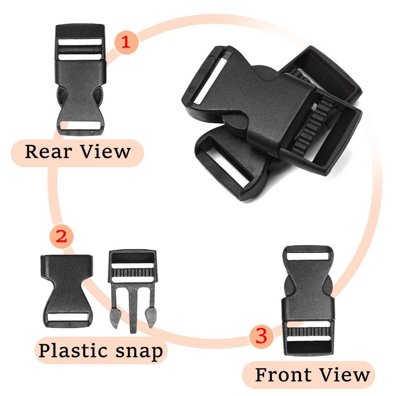 Hocansen Click Fastener Various Sizes Buckle for Webbing Side Release
