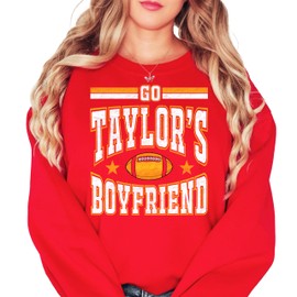 Olive Loves Apple Go Taylor's Boyfriend Funny Chiefs Sweatshirt for Kids and Adults Red Sweatshirt Adult Medium