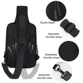 ecosmile Messenger Bag Sling Bag Crossbody Shoulder Bag for Men Women Travel Work Satchel Bags (Canvas Black)