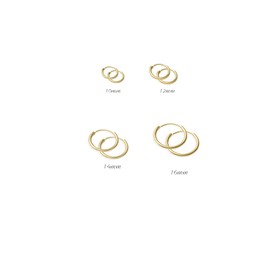 925 Sterling Silver Earrings Set 4 Pairs Gold Hoop Earrings Unisex Sleeper Hoops 10mm/12mm/14mm/16mm Womens Earrings Hoops Mens Earrings Gold Earrings for Women Men Girls