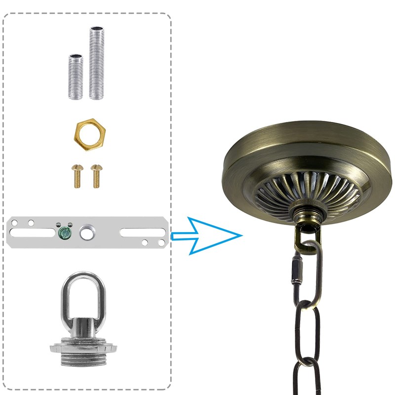 ECUDIS Light Fixture Cross Bar Kit, 1/4 IP Center Lamp