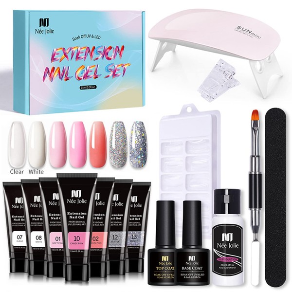 Poly Nail Gel Starter Set with UV Lamp, Poly Nail