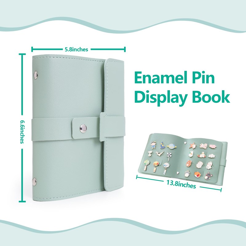 Enamel Pin Display Book - 4 Page Leather Travel Organizer