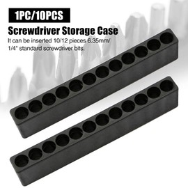 Ainstsk 10pcs 10 Holes | 12 Holes Hex Shank Screwdriver Bit Holder Plastic Screwdriver Head Storage Case, 1/4"(12 holes)