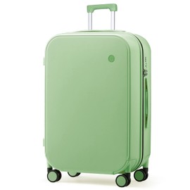 mixi Suitcase Spinner Wheels Checked Luggage Hardshell Lightweight Rolling Suitcases PC with Cover & TSA Lock for Business Travel, 26inch, Avocado Green
