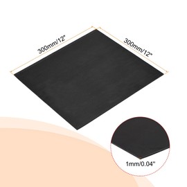 sourcing map Rubber Sheet Shock Absorption Gasket 12x12inch 0.04in Black for Anti-Skid Door Sealing Strip, Furniture, Flooring