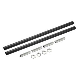sourcing map Set of 2 Extension Rod Set M10 9.8 Inch Union Nut with Threaded Pipe Black