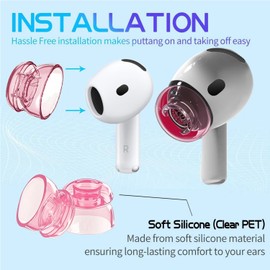 Replacement Earplugs for Airpods 3&4, with Noise Reduction Hole, TPE Material Non-Slip, Replacement Earplugs Soft Cover for Airpods 4 with Portable Storage Box