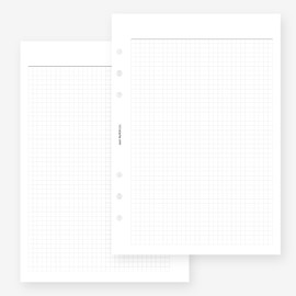 May Paper Co. A5 Grid 4mm Planner Insert for Filofax A5, LV GM agenda refill 6 hole 5.8 x 8.3, White