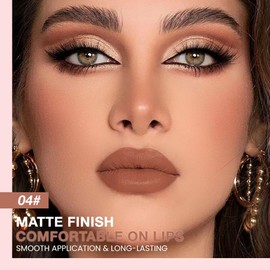 JUAAZIN Silky Smooth Retractable Matte Lip Liner Pencil, Light Orange Lip Liner Long-Lasting Creamy Formula for Shaping & Sculpting Lips, Matte Velvet Pigmented Lip Liner Crayon Lipstick 04#