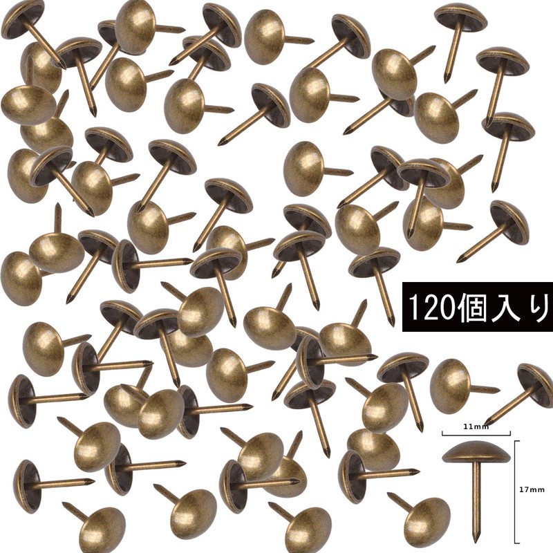 YOUOWO 120 Pcs Iron Pins Bronze Tone Board Drum Tacks