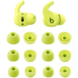 Rqker Eartips Compatible with Beats Fit Pro Earbuds & Studio Buds, S/M/L Sizes 6 Pairs Soft Silicone Replacement Tips Earbuds Eartips Compatible with Beats Studio Buds & Fit Pro, Volt Yellow