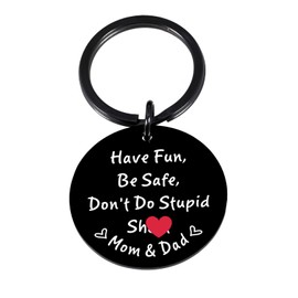 Christmas Teen Boys Girls Gifts for Son Daughter Christmas Stocking Stuffers for Teenager Boy Girl Keychain Gift Valentines Day Graduation Keychian Gifts for Teen Boys Don't Do Stupi Love Mom and Dad