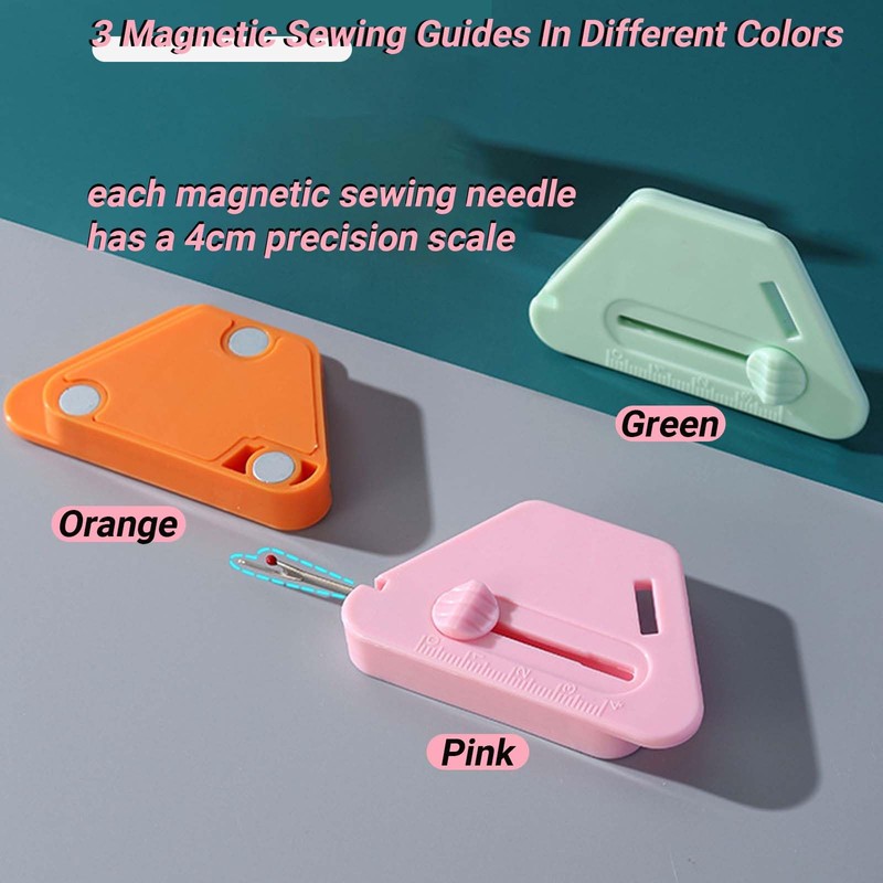 WISIRENT Pack of 3 Magnetic Seam Guide, Magnetic Sewing Guide