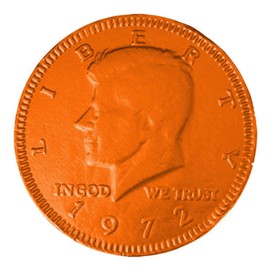 Orange Candy Milk Chocolate Metallic Foiled Coins 1lb Net