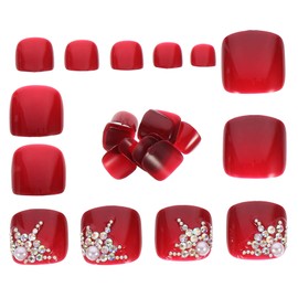 FOMIYES 24pcs Easy Wear Nails Full Coverage Toe Nails Fake Nails That Stay Long Time