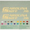 Pair of Carolina Skiff J 16 Compatible Replacement Boat Decals