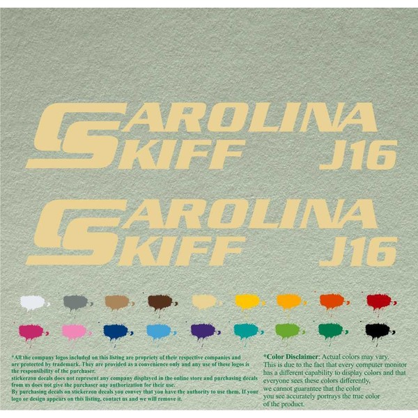 Pair of Carolina Skiff J 16 Compatible Replacement Boat Decals