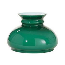 B&P Lamp® Green Over White Opal Cased Glass 7 Inch Fitter Student Style Lamp Shade