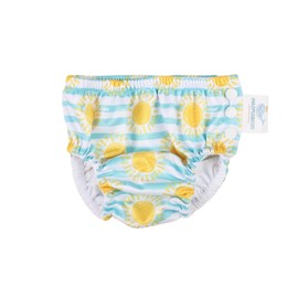 Reusable Absorbent Baby Swim Diapers Baby Boys, Baby Girl's (Sun, Medium)