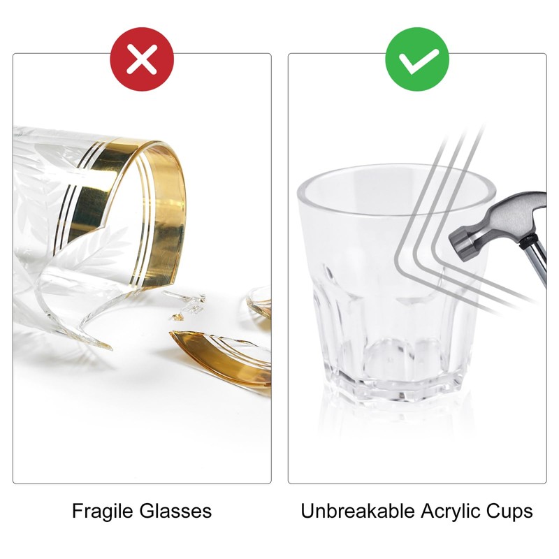 DIBALIYI 6 PCS Plastic Glasses, 5.63 OZ Plastic Tumblers for
