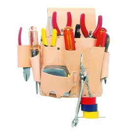 CLC Custom Leathercraft W500 Electrician's Tool Pouch, Heavy Duty, 8-Pocket, Tan