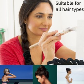 MARYLAVENDER Large Stretch Thick Hair Ties for All Hair Types Seamless Terry Cloth Hair Ponies Elastics Ponytail Holders Hair Scrunchies for Thick Hair Hair Accessories Women Girls 12-Pack