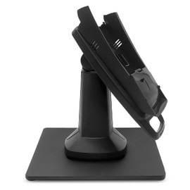 ENS Tailwind Ingenico ICT 220/ICT 250 7" Latch and Lock Flexipole Plus Pole Mount Terminal Stand with Square Freestanding Mobility Base Plate, Black