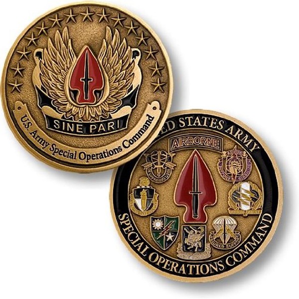 U.S. Army Special Operations Command Sine Pari Challenge Coin