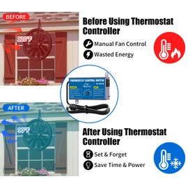 Makevivi Attic Fan Thermostat Control, Plug & Play Socket Design, 5Ft
