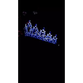 Unbranded Blue Silver Tiara Bridal Crown Princess Queen Prom gift real metal diadem