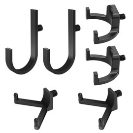 EEEKit 6PCS Heavy Duty Garden Tool Storage Hooks, J U V Shapes Wall Mount Shed Hook Garage Tool Organiser for Workshop Garden Shed Tools, Black