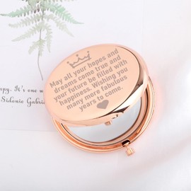 UJIMS Inspirational Birthday Gifts for Women Happy Birthday Compact Mirror for Family Best Friend Birthday Gifts for Friend (BirthdayCMirror)