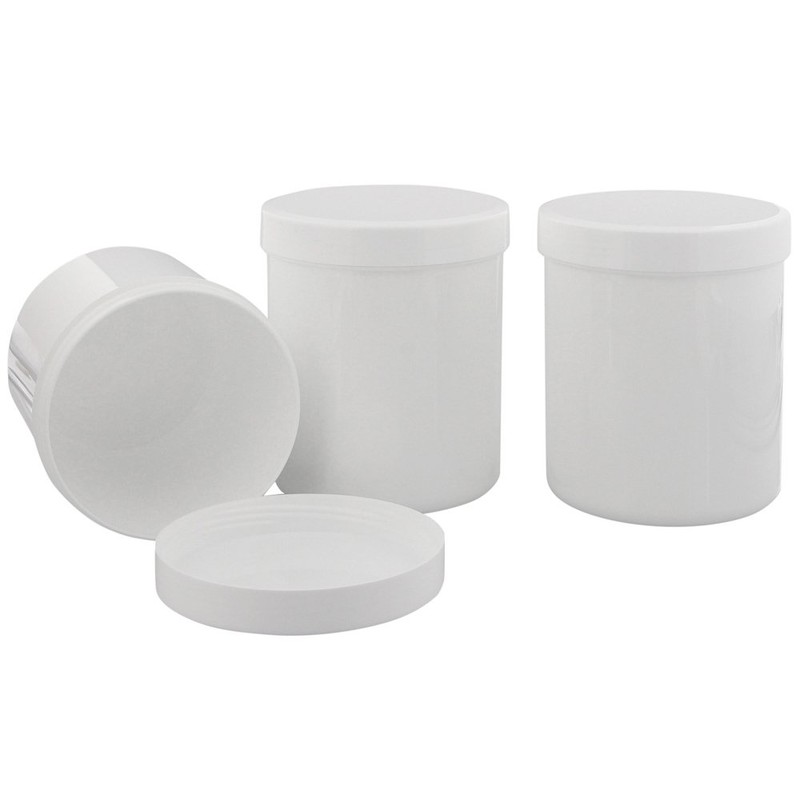Kosmetex Empty White Round Cosmetic Jar Screw Box Plastic Cream