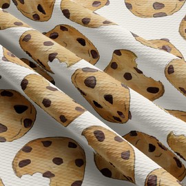 Chocolate Chip Cookies Summer Flowers Floral Bullet Textured Fabric by The Yard Floral Stretch Liverpool - 1 Yard Thick Knit Jersey Fabric for Bows Clothes Sewing (AA126)