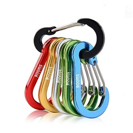 Booms Fishing CC1 Multi-Use Carabiner Clip, 6 Pack Small Caribeener Clips, Mini Keychain Caribeaner Clip 2 Inch, Aluminum D Ring Carabiners, Multi-Colored