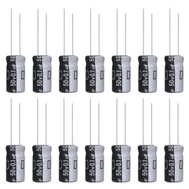 ALLECIN Capacitor 0.1uF 50V Elkos Capacitors 0.1μF 50V Aluminium Electrolytic Capacitor 5x11MM Electrolytic Capacitors 0.1uF MFD 105°C (Pack of 15)