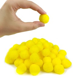 200 Pieces Pom Poms, 1 Inch Craft Pom Poms, Fuzzy Pompom Puff Balls for DIY Arts, Crafts Projects, Home Decorations (Yellow)