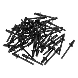 TUCKBOLD Open End Large Flange Blind Rivets Black 50 Pcs 4.8mm Grip Diameter 8mm Grip Length 9.5mm Flange Diameter Stainless Steel