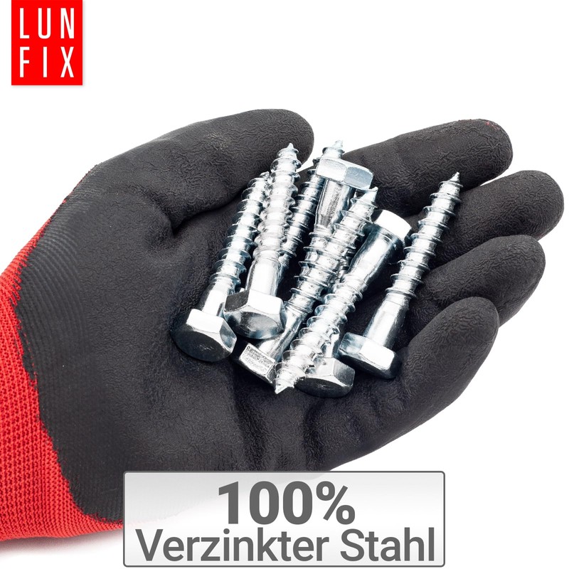 LUN FIX Hexagon Wood Screws 6 x 80 mm Pack