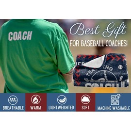 InnoBeta Baseball Coach Gifts Blanket for Men, Throw for Teacher Coach Sports Fans Adults - Impact Lives, 65" x 50"