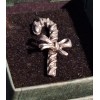 Pewter Presence Diamond Cut Christmas Candy Cane Pin