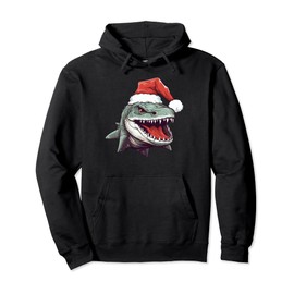 Cute Wobbegong Shark Wearing Santa Hat Funny Animal Xmas Pullover Hoodie