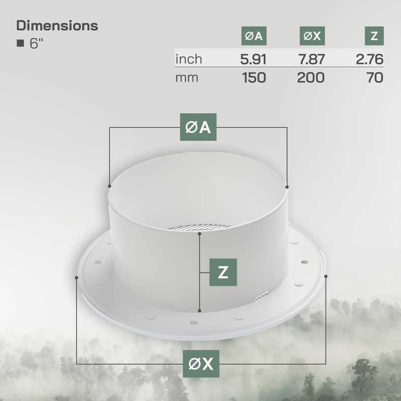 Vent Systems 150 mm / 5.90'' Inch - White -